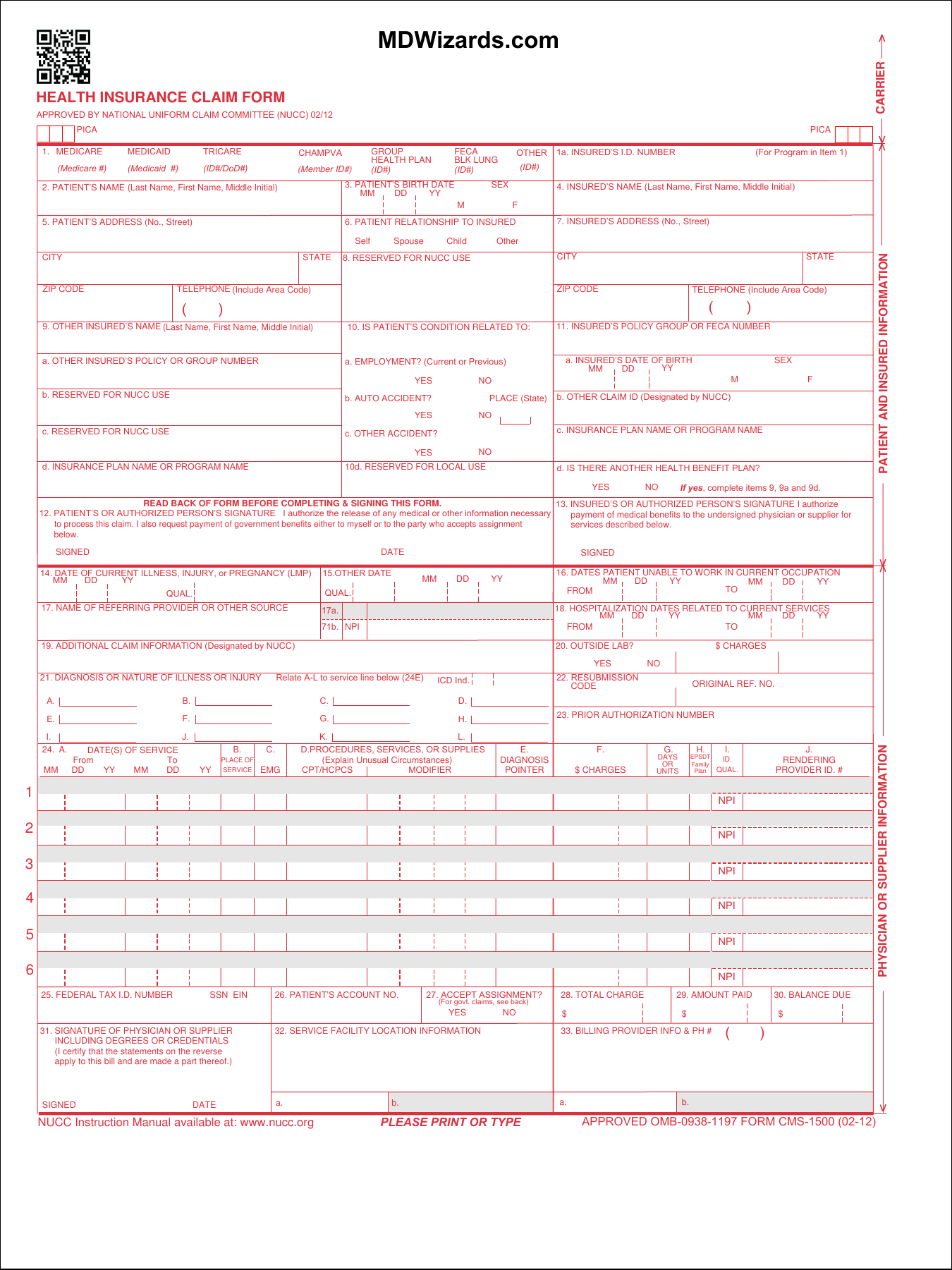 Hcfa 1500 Template Free Download