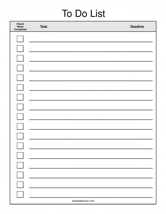 Download To-Do Checklist Template | Excel | PDF | RTF | Word ...