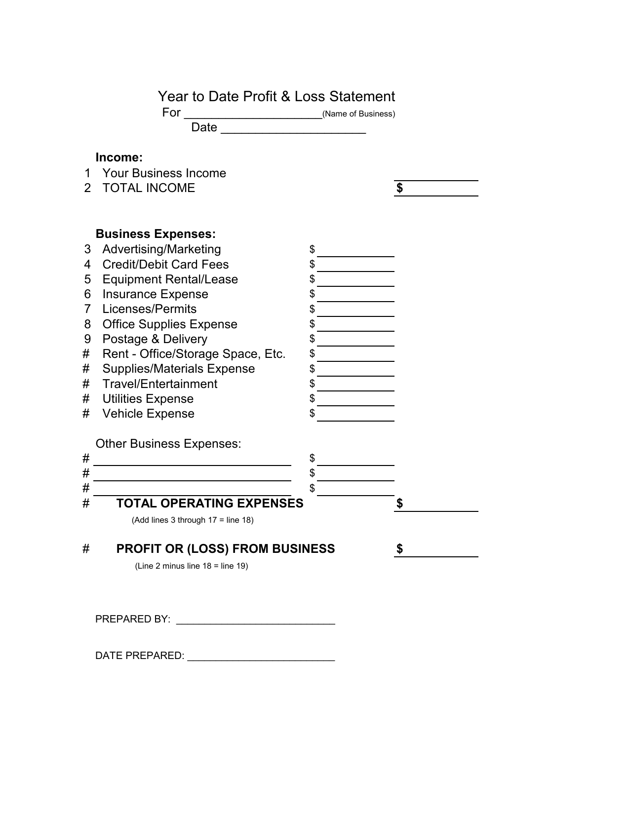 profit and loss balance sheet