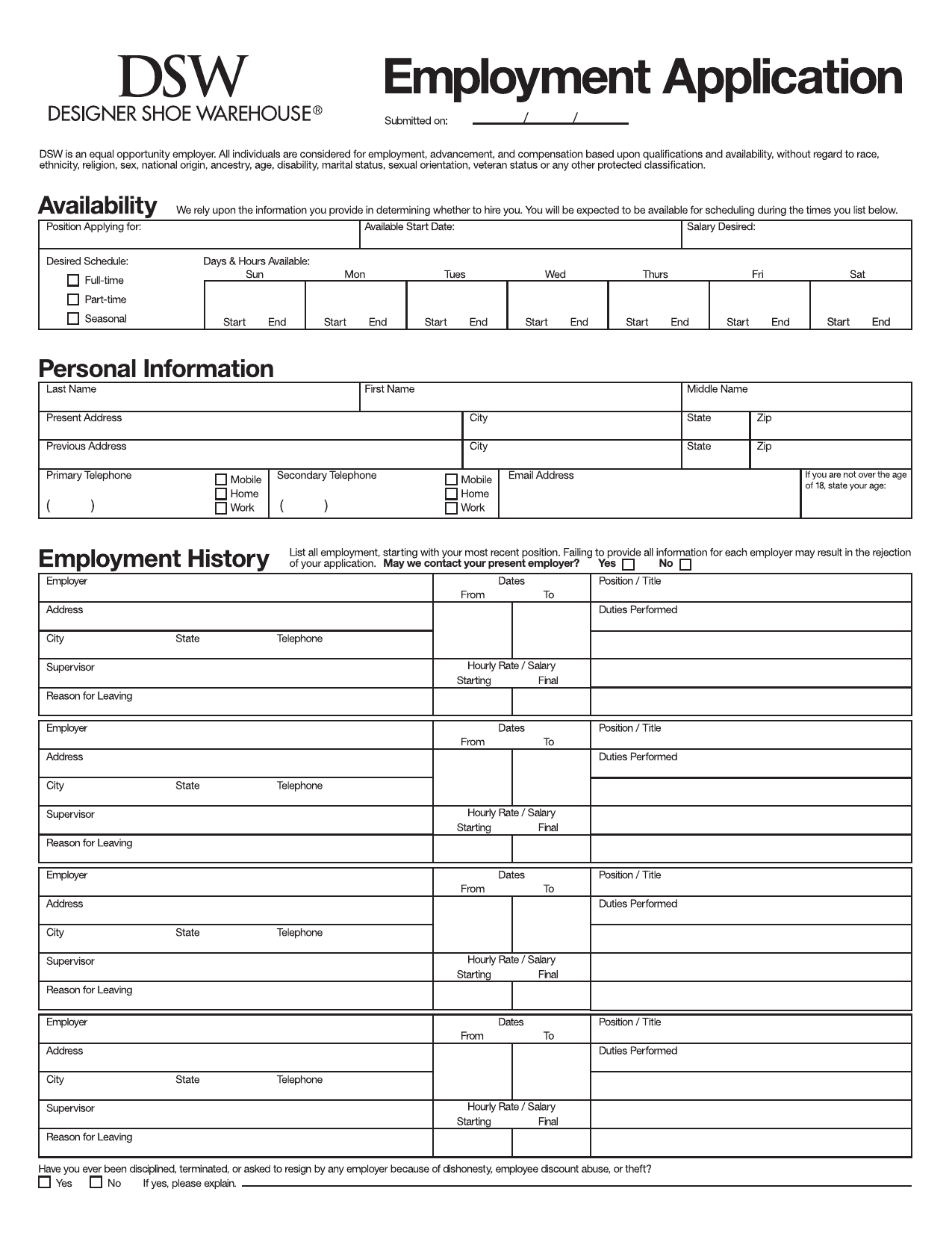 dswd for job form application PDF Job Form DSW  Application  Careers â€“ Download