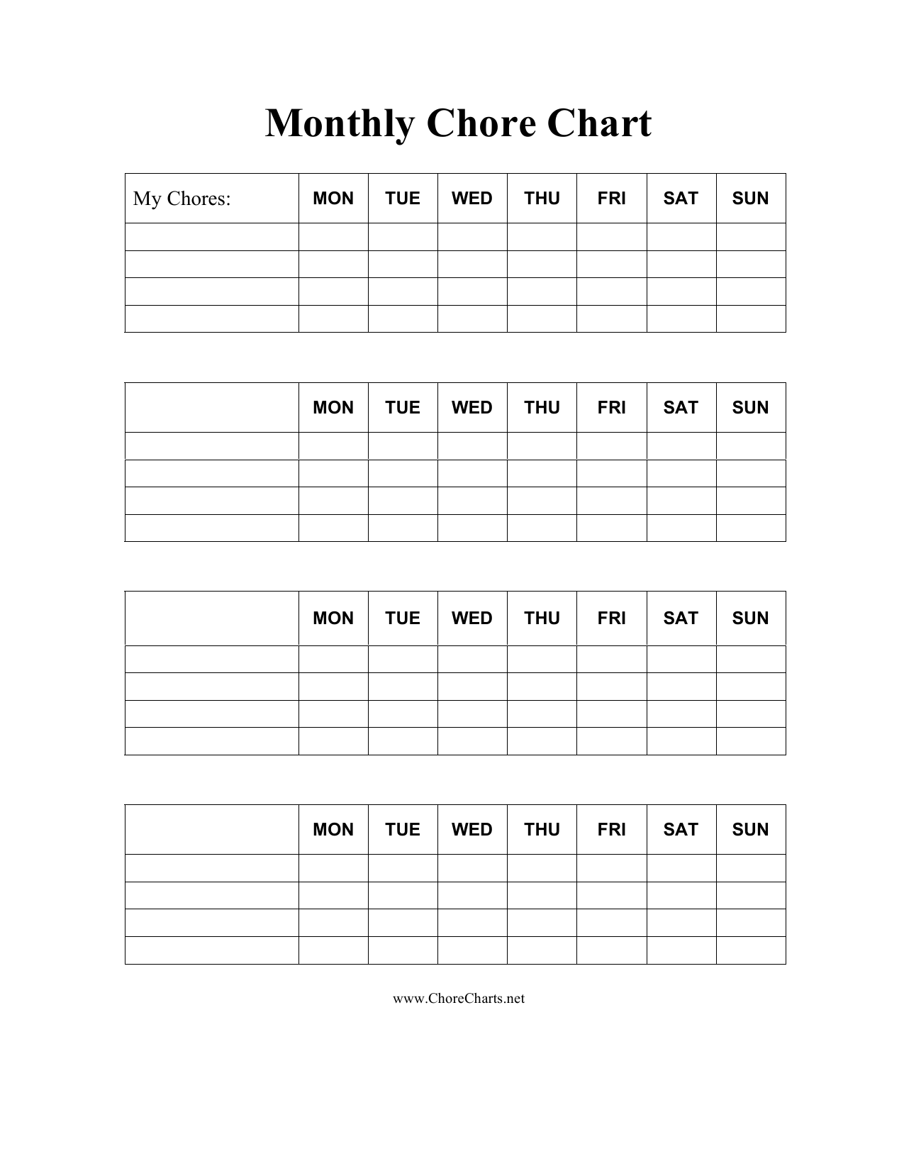 chore checklist template