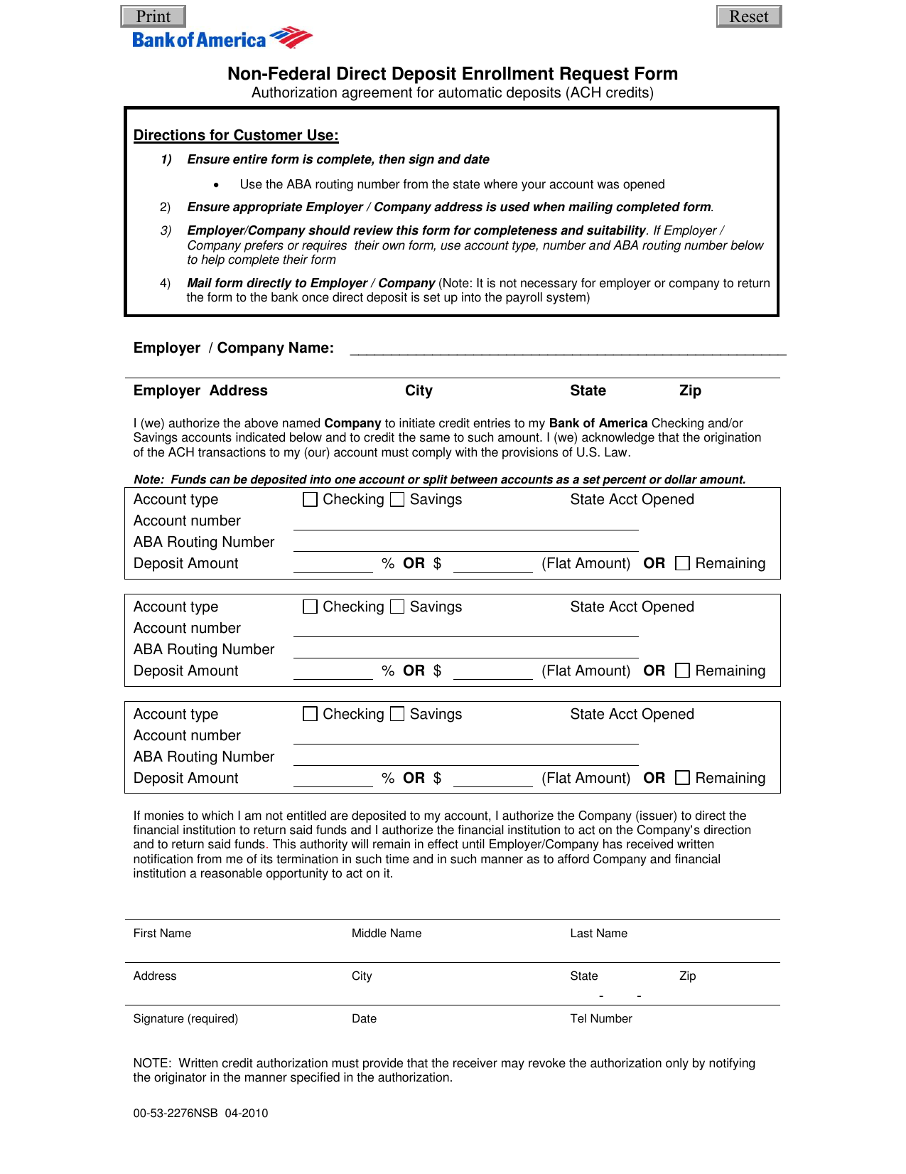 Ach Deposit Authorization Form Template from freedownloads.net