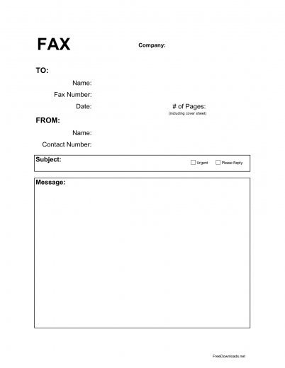 Download Fax Cover Sheet Template | PDF | RTF | Word | FreeDownloads.net