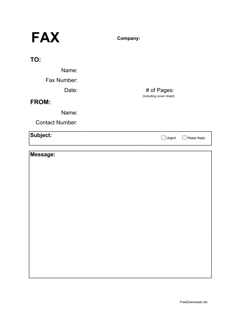 Download Fax Cover Sheet Template PDF RTF Word