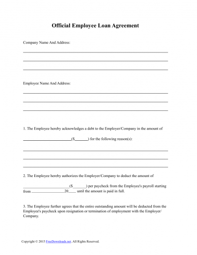 Download Employee Loan Agreement Template | PDF | RTF | Word ...