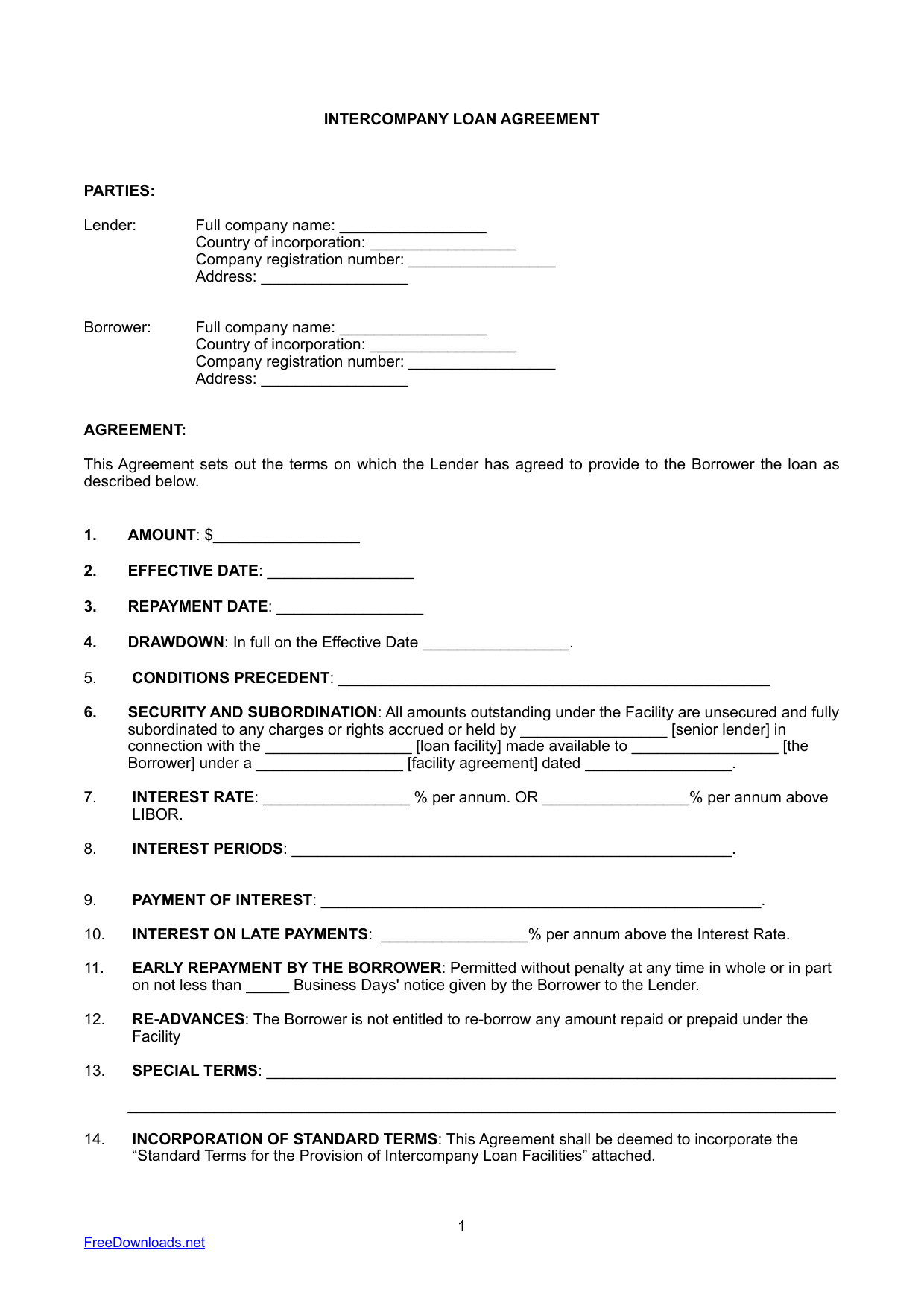 Loan Agreement Template Florida