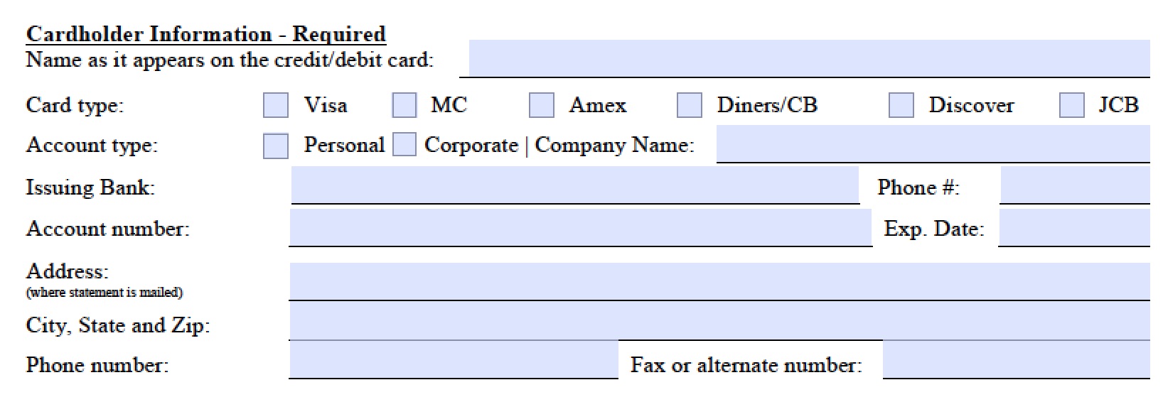Download Marriott Credit Card Authorization Form Template Pdf Freedownloads Net