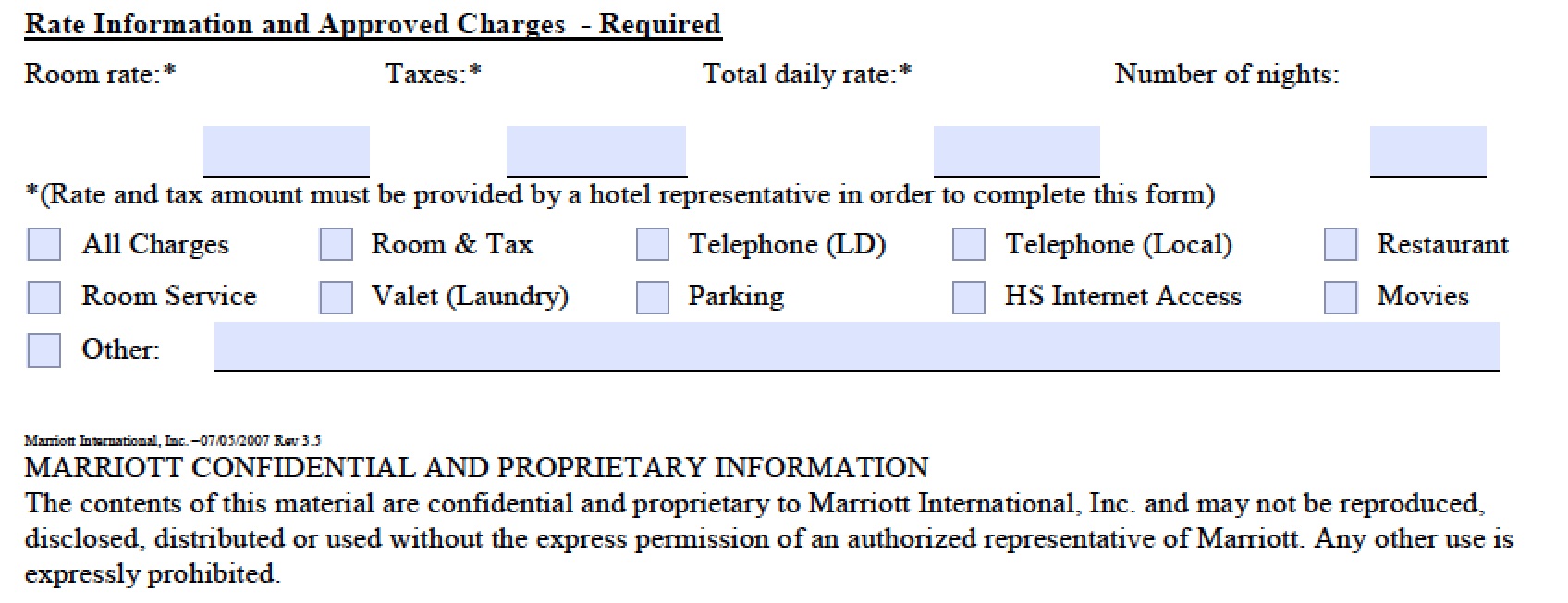 Download Marriott Credit Card Authorization Form Template / PDF