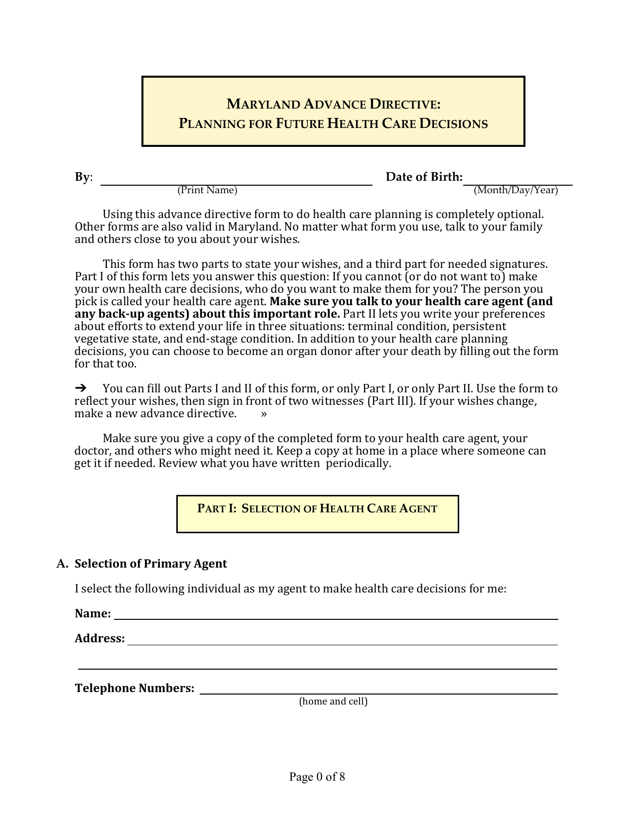 blank invoice download form Form Maryland â€“ Download Living Advance Directive Will