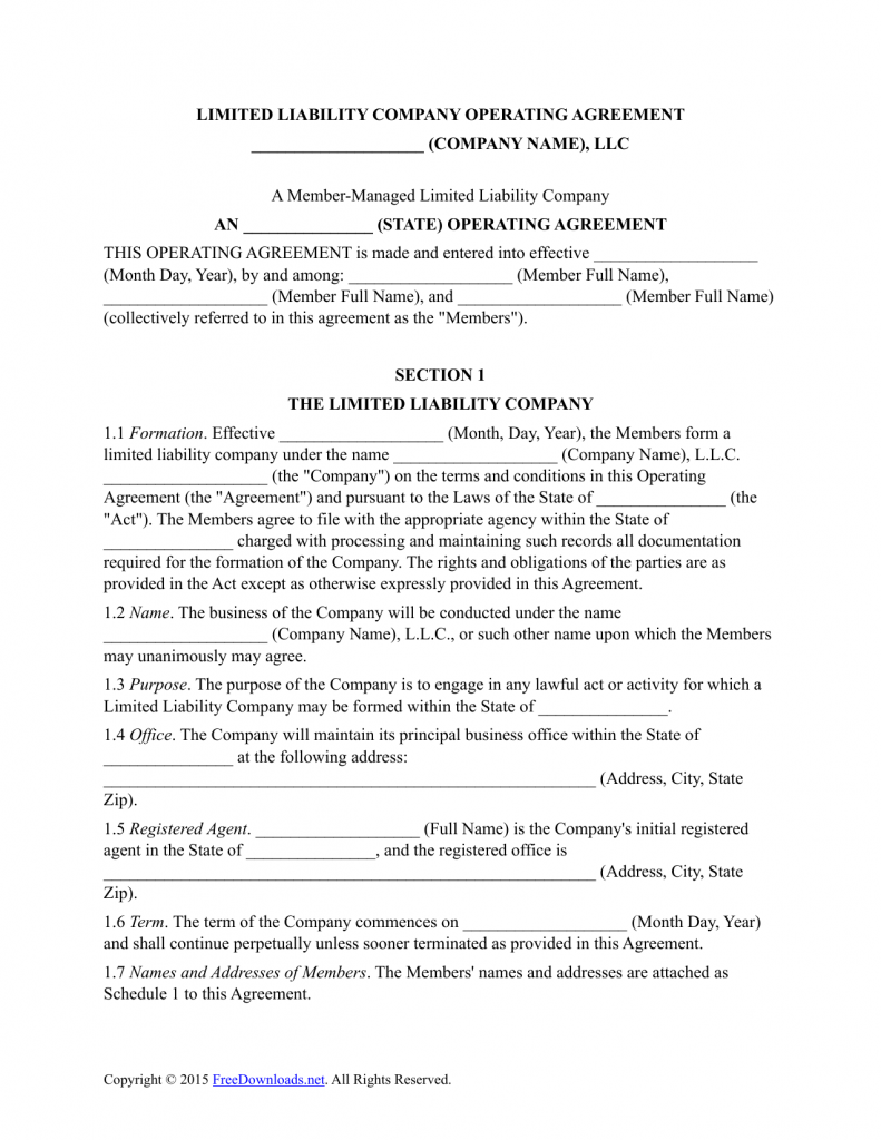 Manager Managed Llc Operating Agreement Minnesota Template Lockqheavy