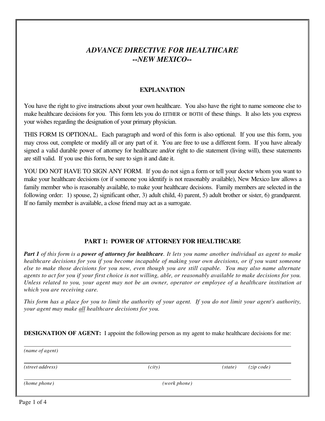 printable form invoice free blank Form Living Directive â€“ New Advance Mexico Download Will