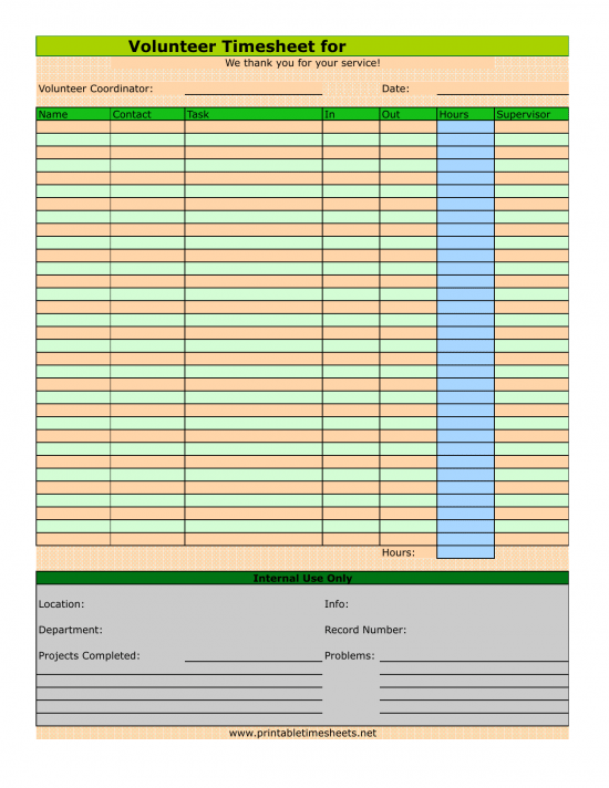 Download Volunteer Timesheet Template | Excel | PDF | RTF | Word ...