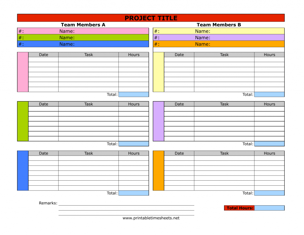 Project Management Timesheet Template