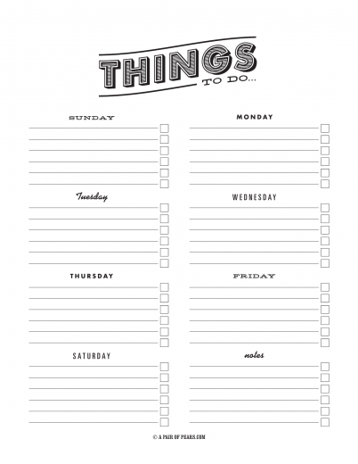 Download Weekly Checklist Template | Excel | PDF | RTF | Word ...